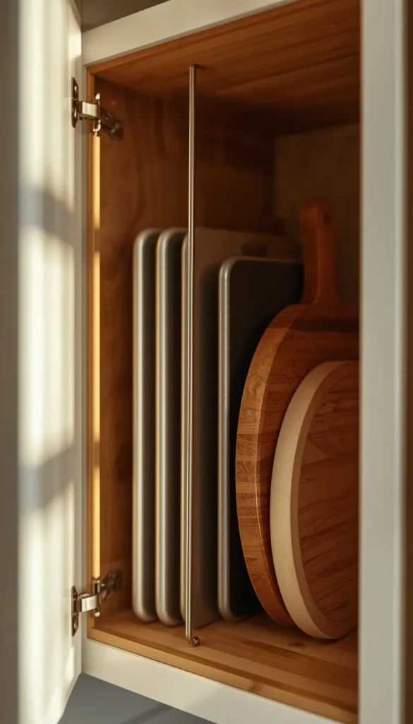 Use a Tension Rod to Instantly Organize Cabinet Chaos