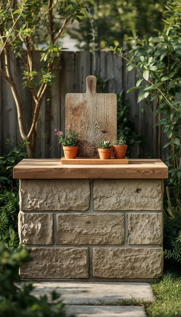 Outdoor Play Kitchen, No Build Cinder Block Setup