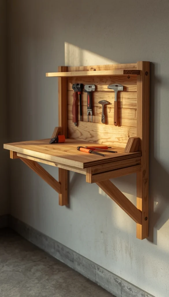 A Fold Down or Portable Workbench for Small Garages